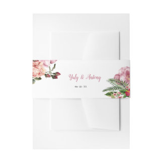 Cintas Para Invitaciones Envoltorio de Papelería Flor de Cerezo Rosa Modern