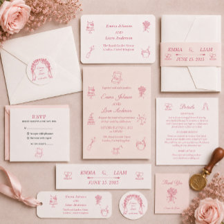 Cintas Para Invitaciones Envoltura de banda para vientre de boda rosa rubor