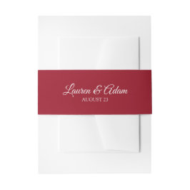 Cintas Para Invitaciones Envoltura de Invitación de Boda / Banda | Burdeos