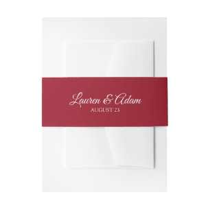 Cintas Para Invitaciones Envoltura de Invitación de Boda / Banda   Burdeos