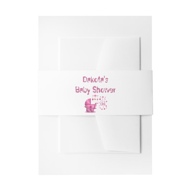 Cintas Para Invitaciones Es una ducha de bebé para niña (Anverso Ejemplo)