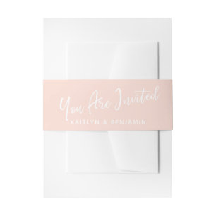 Cintas Para Invitaciones Escritura a mano blanca que te invitan a Rubor Pin