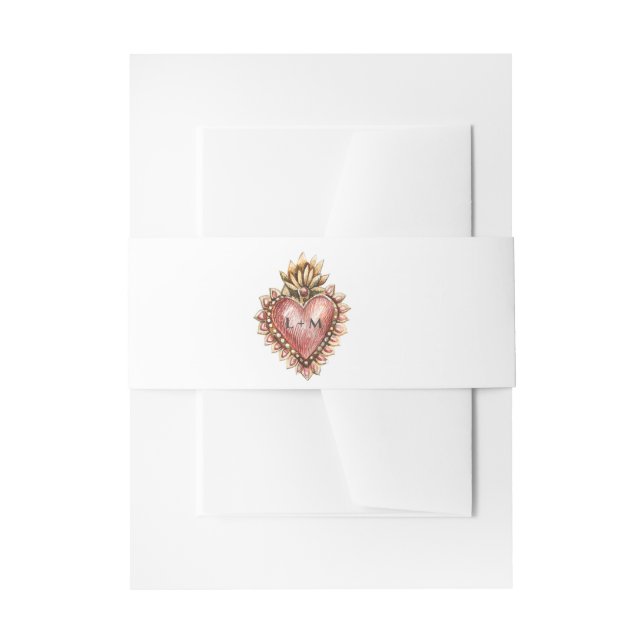 Cintas Para Invitaciones Escudo barroco | Boda de monograma (Anverso Ejemplo)