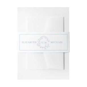 Cintas Para Invitaciones Escudo moderno de cuero azul turbio monograma Boda