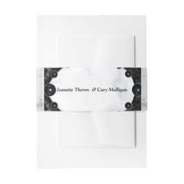 Cintas Para Invitaciones Esferas opulentas de mármol blanco y negro