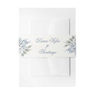Cintas Para Invitaciones Español Boda Azul