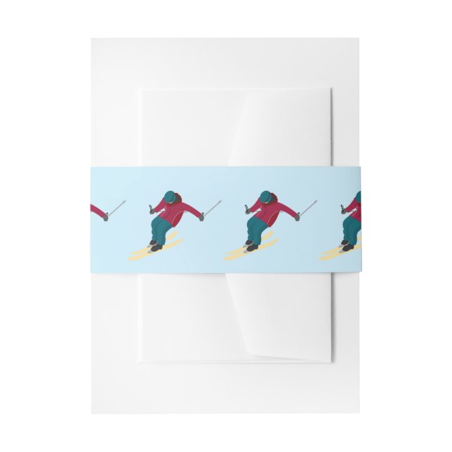 Cintas Para Invitaciones Esquí (Anverso Ejemplo)