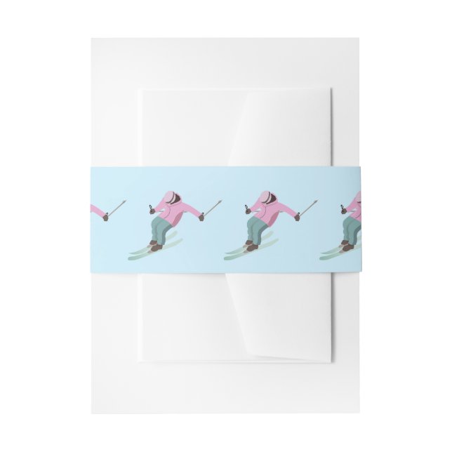 Cintas Para Invitaciones Esquí (Anverso Ejemplo)