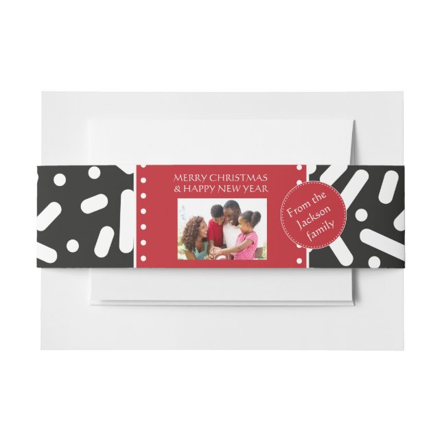 Cintas Para Invitaciones Estacionalidad y regalos de navidad de nieve (Anverso Ejemplo)