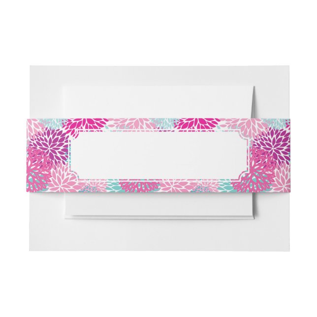 Cintas Para Invitaciones Estampado de flores brillante 2 (Anverso Ejemplo)