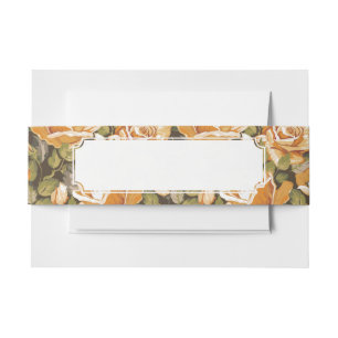 Cintas Para Invitaciones Estampado de flores del vintage de rosas amarillos