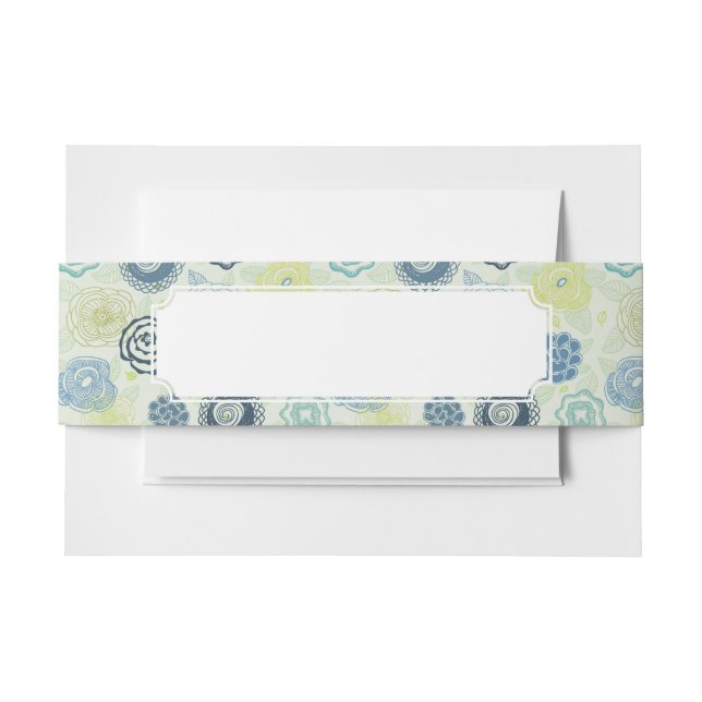 Cintas Para Invitaciones Estampado de flores elegante con las flores lindas (Anverso Ejemplo)