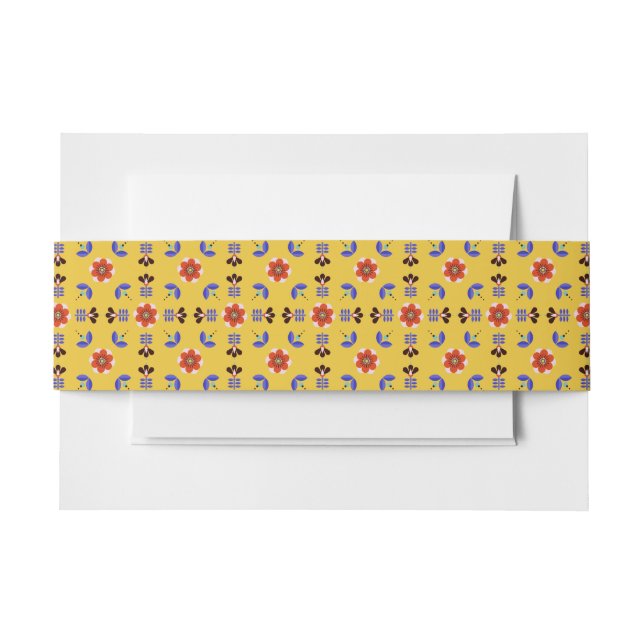 Cintas Para Invitaciones Estampado de flores geométrico del estilo (Anverso Ejemplo)