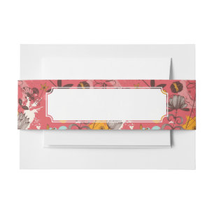 Cintas Para Invitaciones Estampado de flores retro 7