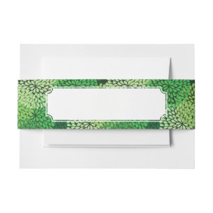 Cintas Para Invitaciones Estampado de flores verde