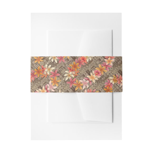 Cintas Para Invitaciones estampado hawaiano (Anverso Ejemplo)