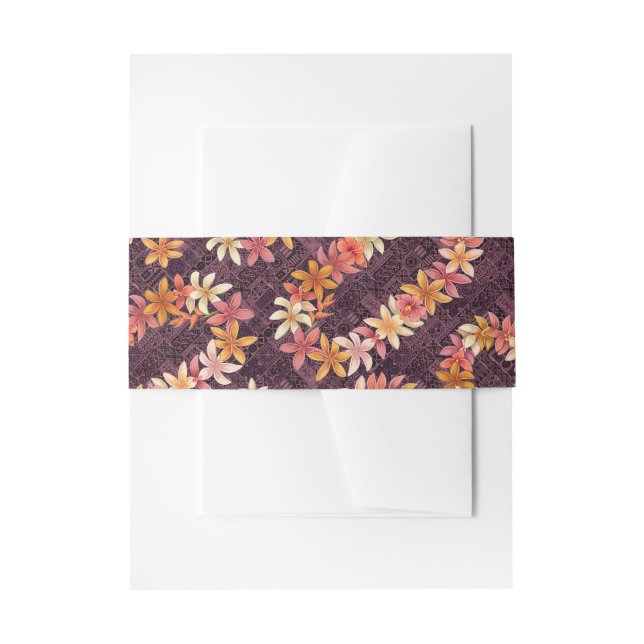 Cintas Para Invitaciones estampado hawaiano (Anverso Ejemplo)