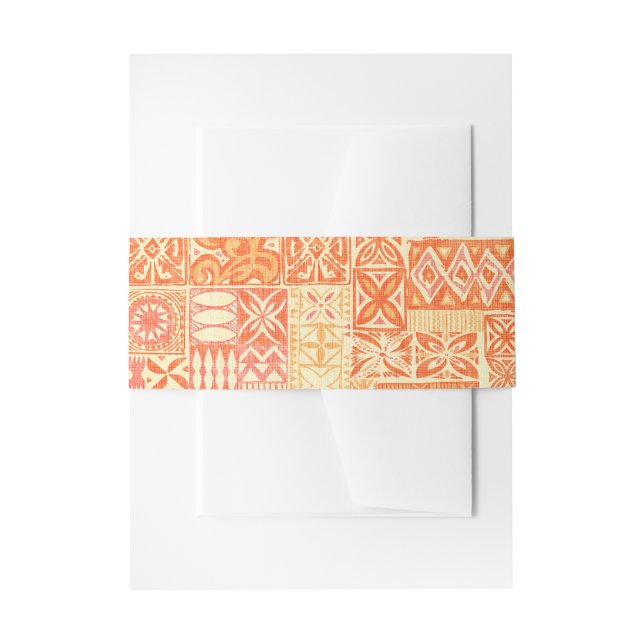 Cintas Para Invitaciones estampado hawaiano (Anverso Ejemplo)