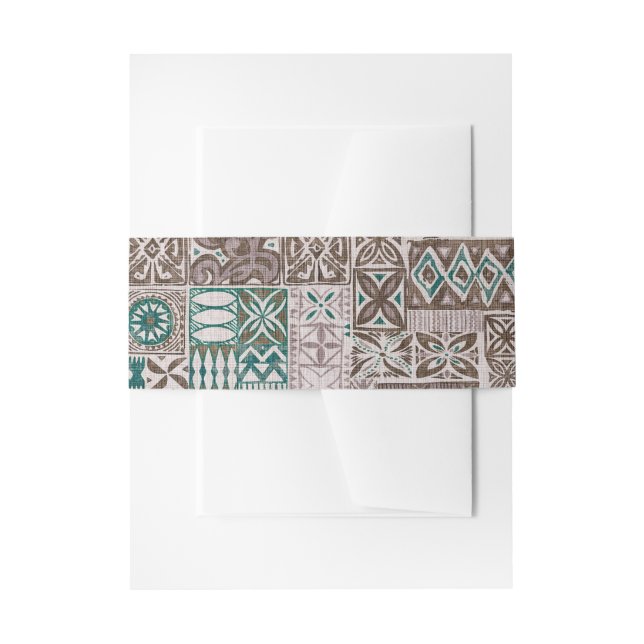 Cintas Para Invitaciones estampado hawaiano (Anverso Ejemplo)