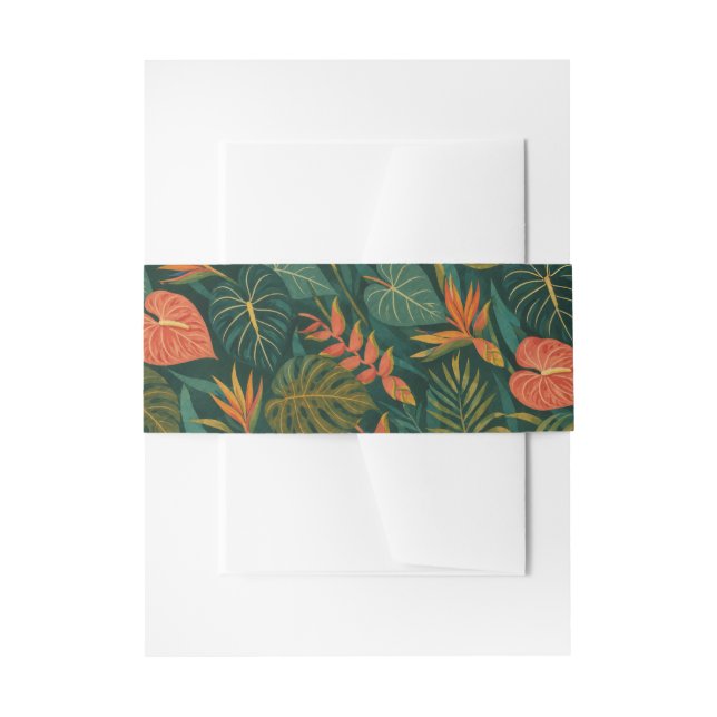Cintas Para Invitaciones estampado hawaiano (Anverso Ejemplo)