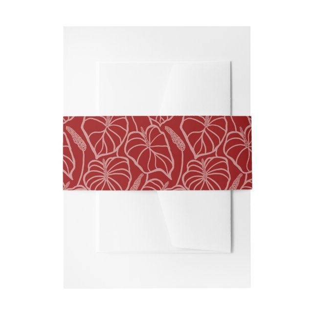 Cintas Para Invitaciones estampado hawaiano (Anverso Ejemplo)