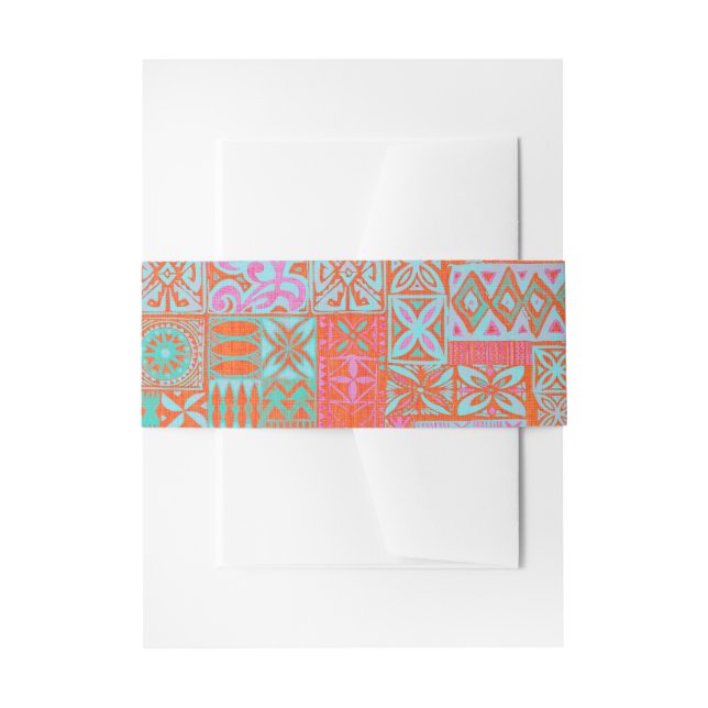 Cintas Para Invitaciones estampado hawaiano (Anverso Ejemplo)