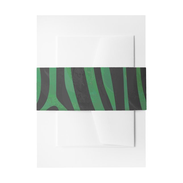 Cintas Para Invitaciones Estampado Verde y Negro de Cebra (Anverso Ejemplo)