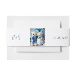 Cintas Para Invitaciones estatua de boda caprichoso azul y blanco