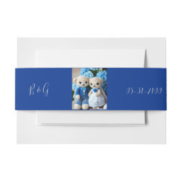 Cintas Para Invitaciones estatua de boda caprichoso azul y blanco