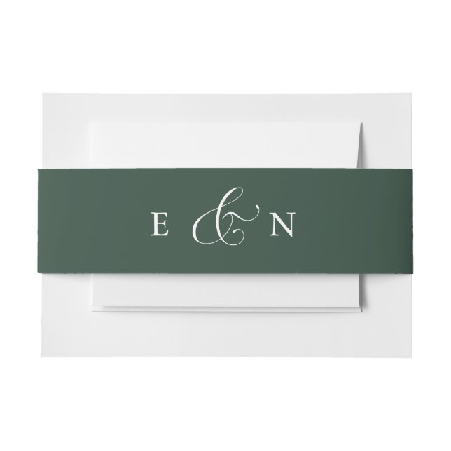 Cintas Para Invitaciones Estilo americano de caligrafía elegante verde fore (Anverso Ejemplo)