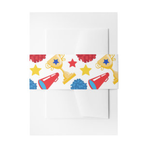 Cintas Para Invitaciones Estrellas Azules Rojas Amarillas Porrista Megáfono