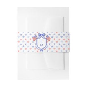 Cintas Para Invitaciones Estrellas Rojas y Azules Patrióticas