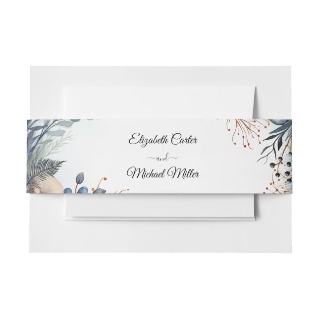 Cintas Para Invitaciones Ethereal Delicate Watercolor Serene Foliage (Anverso Ejemplo)