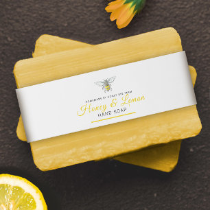 Cintas Para Invitaciones Etiqueta de jabón abeja personalizado amarillo pan