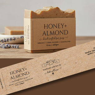 Cintas Para Invitaciones Etiqueta de jabón Kraft casero Belly band con logo