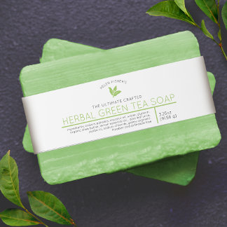 Cintas Para Invitaciones Etiqueta de producto de belleza con jabón de té ve