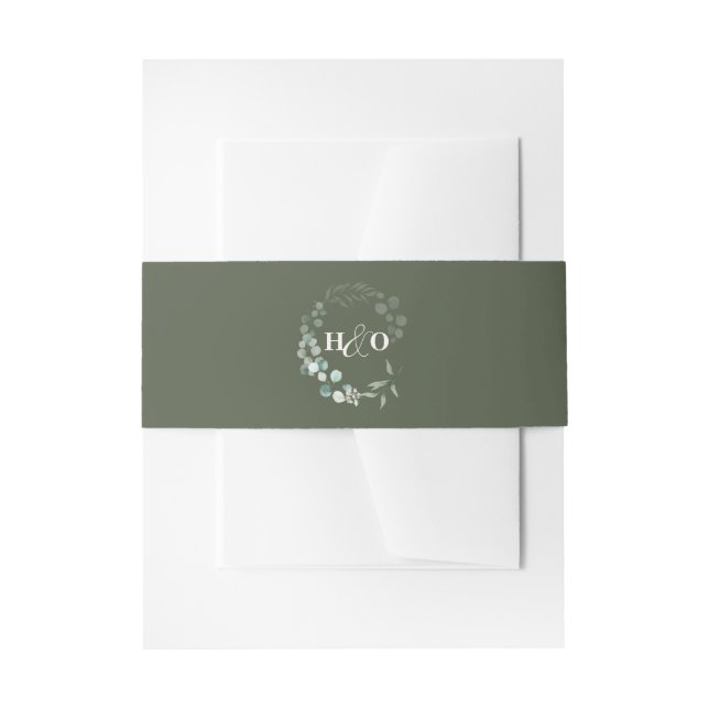 Cintas Para Invitaciones Eucalipto de jardín guión rústico (Anverso Ejemplo)