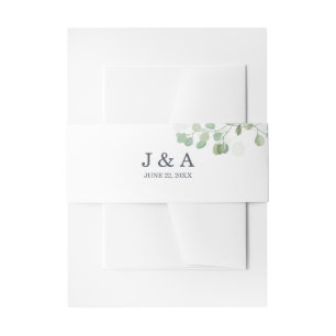 Cintas Para Invitaciones Eucalipto Follaje Rústico Boda Personalizada