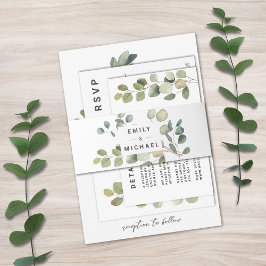 Cintas Para Invitaciones Eucalipto Minimalista contemporáneo