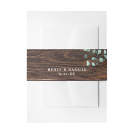 Cintas Para Invitaciones Eucalipto y vegetación de madera