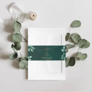 Cintas Para Invitaciones Eucalyptus Boda de la vegetación esmeralda botánic