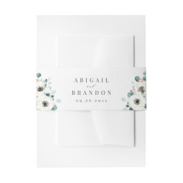 Cintas Para Invitaciones Eucalyptus Greenery anemona boda rústico floral