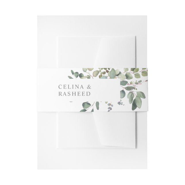 Cintas Para Invitaciones Eucalyptus Greenery Duo 3 (Anverso Ejemplo)