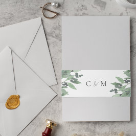 Cintas Para Invitaciones Eucalyptus moderno Boda de follaje