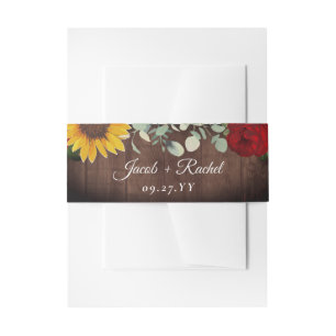 Cintas Para Invitaciones Eucalyptus Red Rose Wood Boda