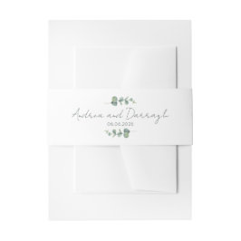 Cintas Para Invitaciones Eucalyptus Wedding Invitation Belly Band 1001A