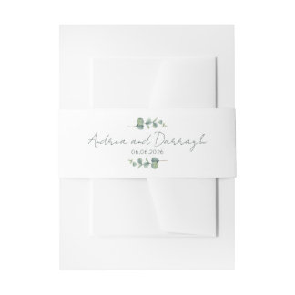 Cintas Para Invitaciones Eucalyptus Wedding Invitation Belly Band 1001A