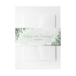 Cintas Para Invitaciones Eucalyptus Wedding Invitation Belly Band 1001A