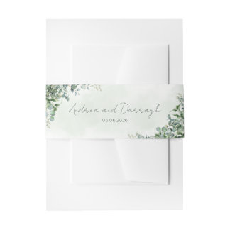Cintas Para Invitaciones Eucalyptus Wedding Invitation Belly Band 1001A