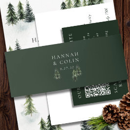 Cintas Para Invitaciones Evergreen Mountain Glen Blanco Verde Negro